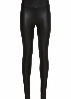 bonprix Kurzgrößen|Bekleidung·Kleider^Lederimitat-Leggings mit Beschichtung schwarz