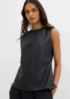 bonprix Shirts & Tops^Lederimitat-Top schwarz