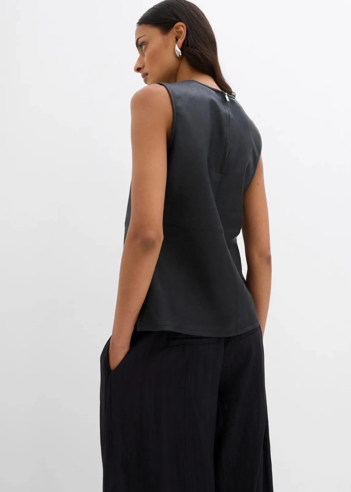 bonprix Shirts & Tops^Lederimitat-Top schwarz