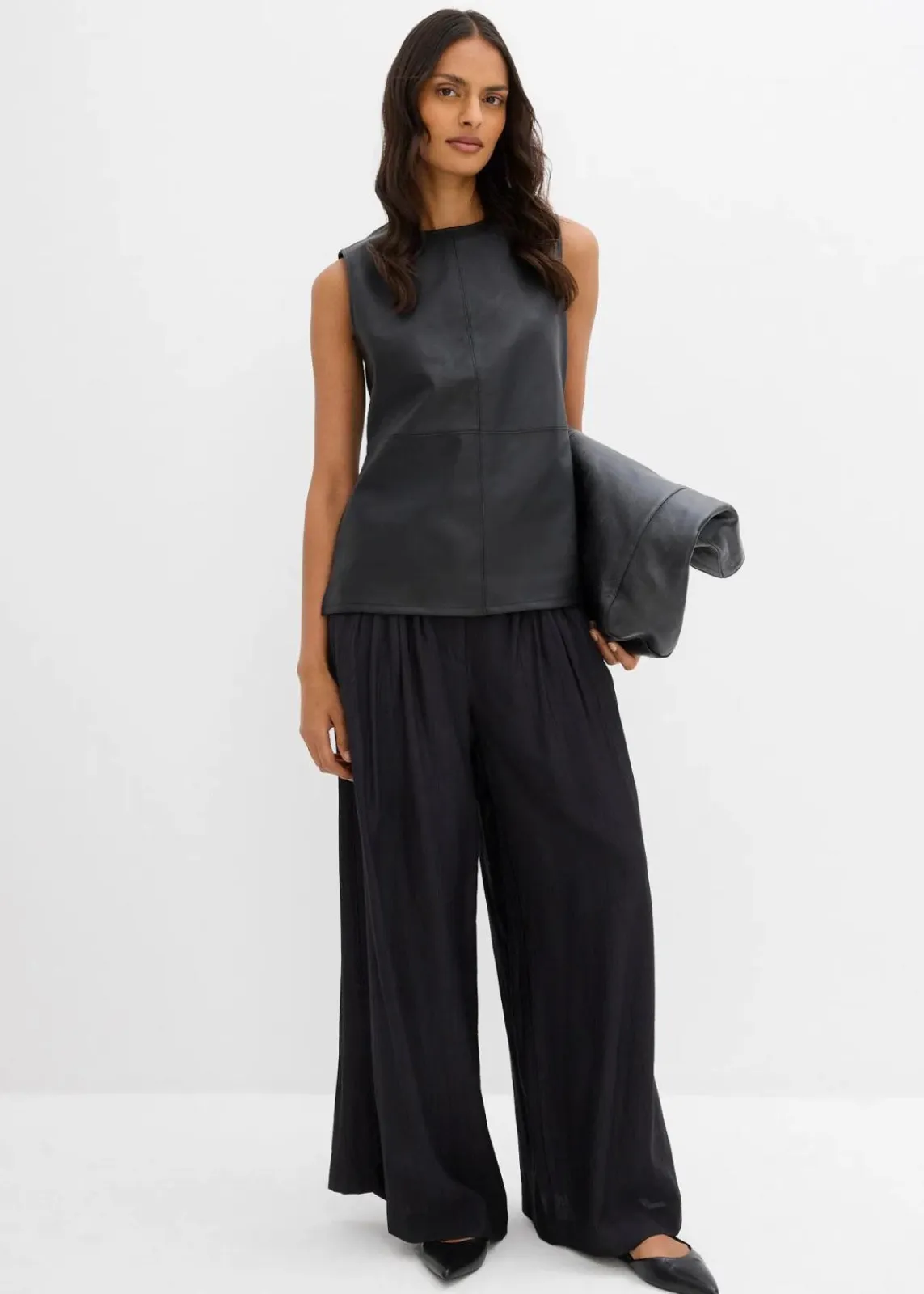 bonprix Shirts & Tops^Lederimitat-Top schwarz