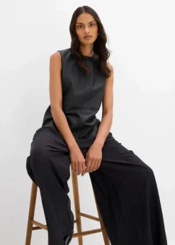 bonprix Shirts & Tops^Lederimitat-Top schwarz