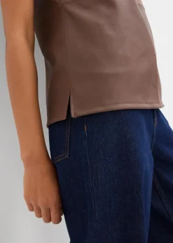bonprix Shirts & Tops^Lederimitat-Top braun