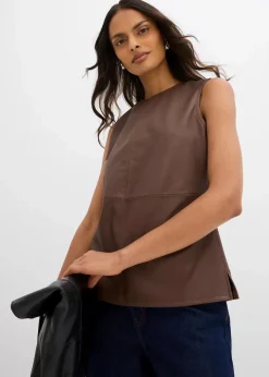 bonprix Shirts & Tops^Lederimitat-Top braun
