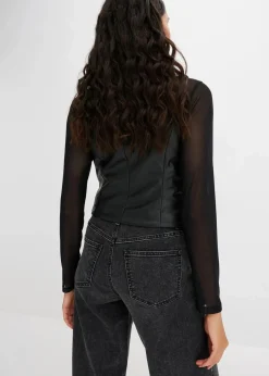 bonprix Bekleidung·Hosen|Jacken & Mäntel^Lederimitat-Weste schwarz