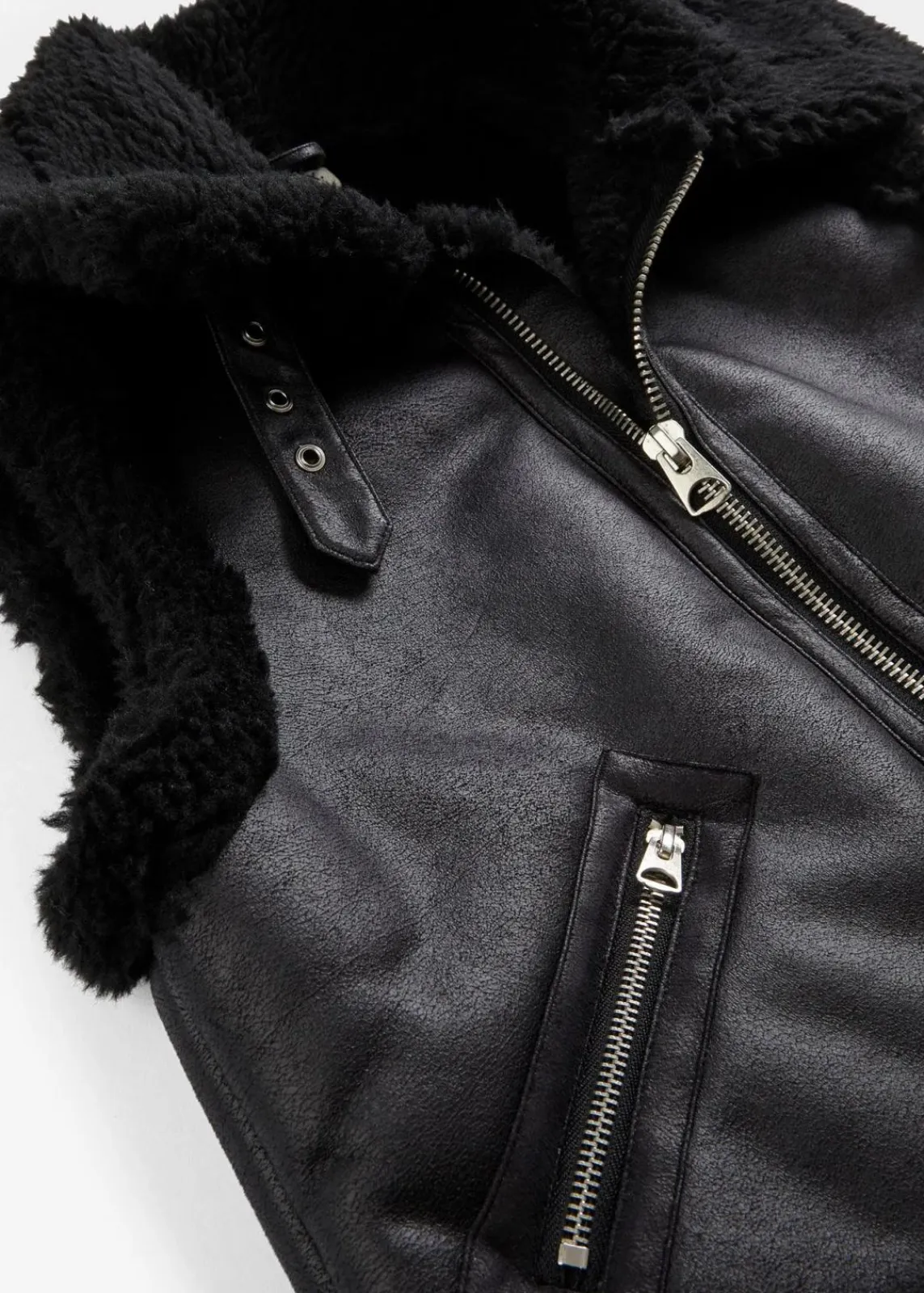 bonprix Nachhaltigere Materialien|Jacken & Mäntel^Lederimitat-Weste schwarz