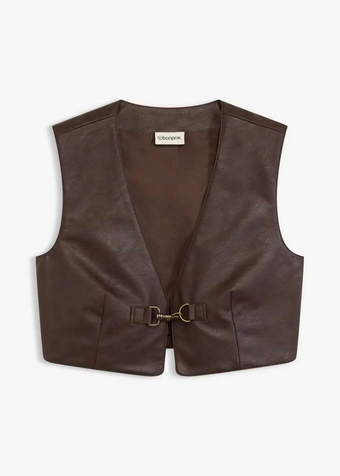 bonprix Jacken & Mäntel^Lederimitat-Weste im Used-Look dunkelbraun