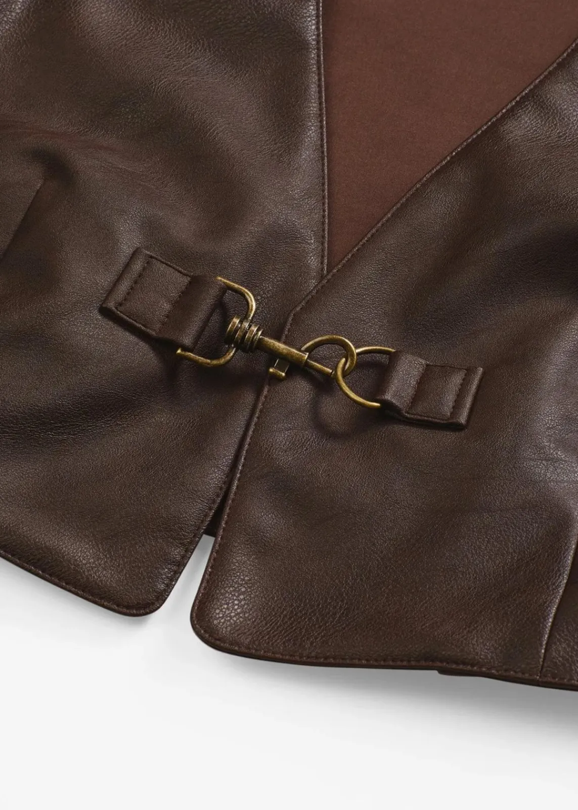 bonprix Jacken & Mäntel^Lederimitat-Weste im Used-Look dunkelbraun