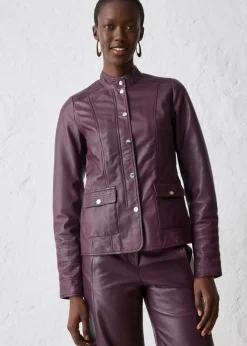 bonprix Bekleidung·Hosen|Jacken & Mäntel^Lederjacke aus Lammnappa weinrot