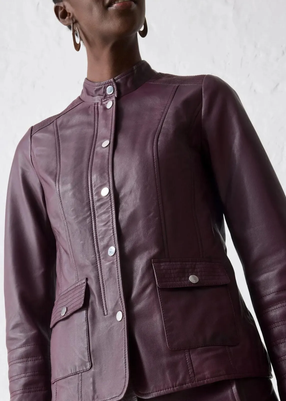 bonprix Bekleidung·Hosen|Jacken & Mäntel^Lederjacke aus Lammnappa weinrot