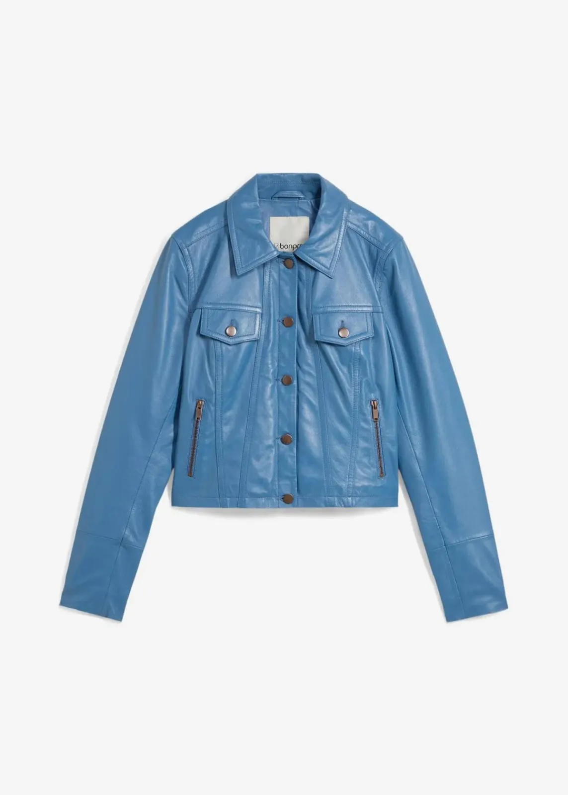 bonprix Premium|Jacken & Mäntel^Lederjacke aus Lammnappa wellenblau