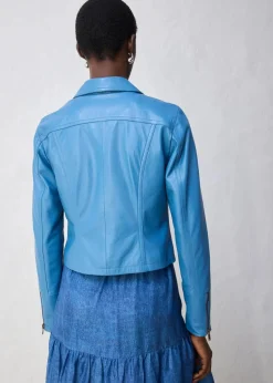 bonprix Premium|Jacken & Mäntel^Lederjacke aus Lammnappa wellenblau