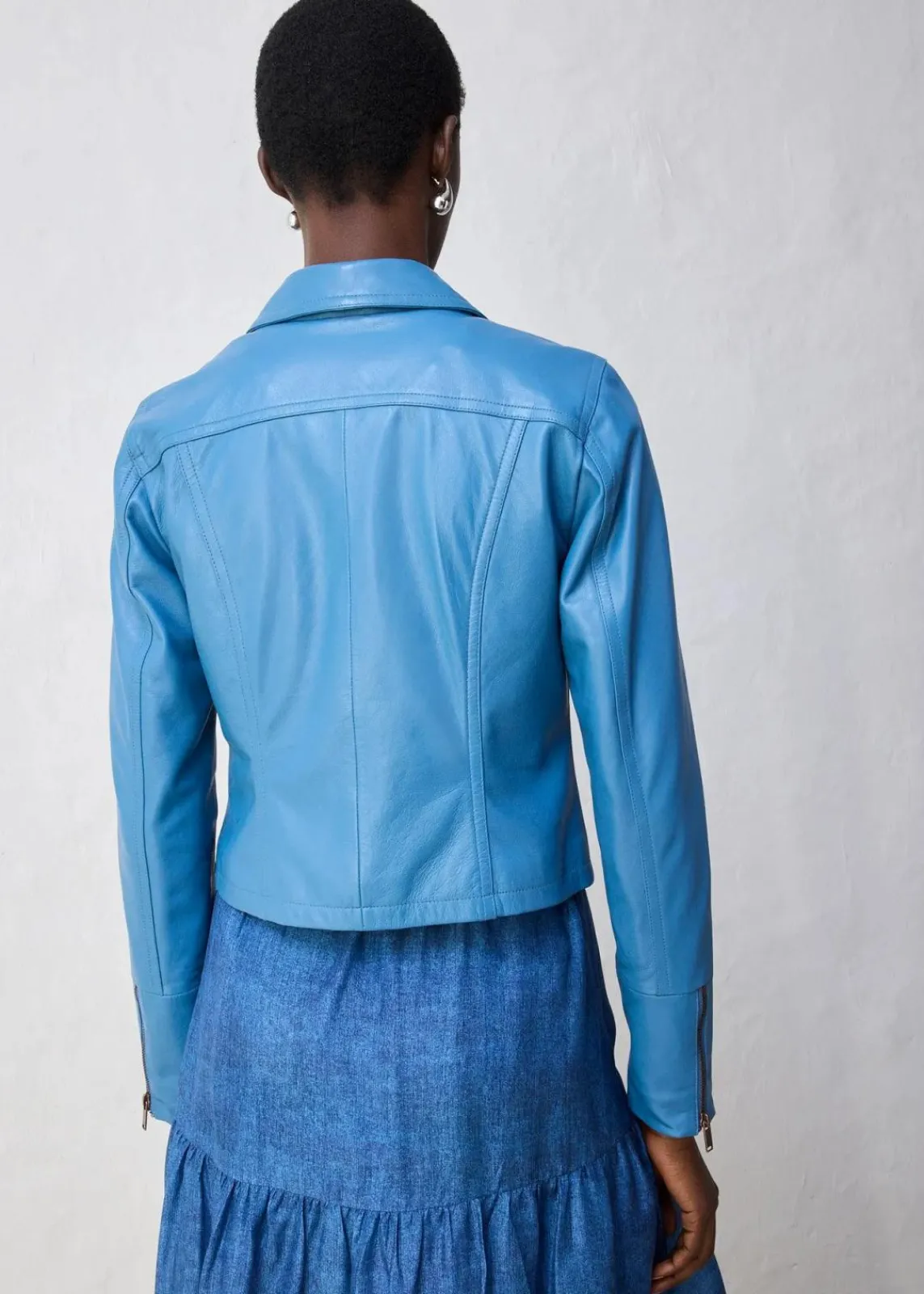 bonprix Premium|Jacken & Mäntel^Lederjacke aus Lammnappa wellenblau