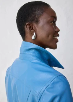 bonprix Premium|Jacken & Mäntel^Lederjacke aus Lammnappa wellenblau
