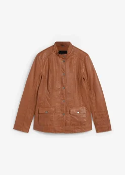 bonprix Premium|Nachhaltigere Materialien^Lederjacke aus Lammnappa cognac