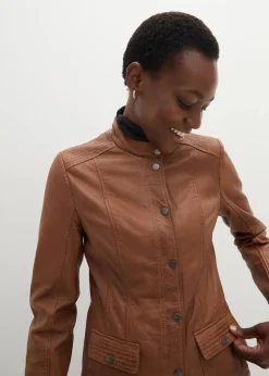 bonprix Premium|Nachhaltigere Materialien^Lederjacke aus Lammnappa cognac