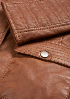 bonprix Premium|Nachhaltigere Materialien^Lederjacke aus Lammnappa cognac
