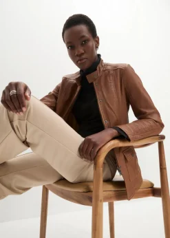 bonprix Premium|Nachhaltigere Materialien^Lederjacke aus Lammnappa cognac