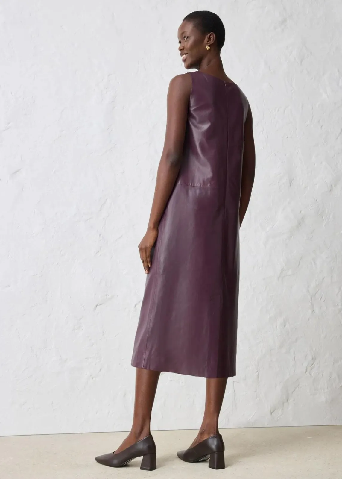 bonprix Kleider|Bekleidung·Pullover & Strickjacken^Lederkleid aus Lammnappa weinrot
