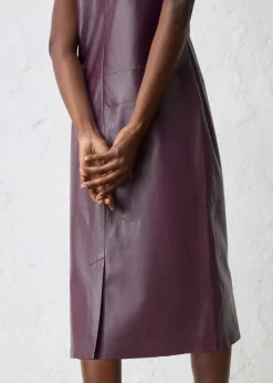 bonprix Kleider|Bekleidung·Pullover & Strickjacken^Lederkleid aus Lammnappa weinrot
