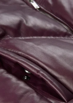 bonprix Jacken & Mäntel|Premium^Leder-Steppjacke aus Lammnappa weinrot