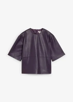 bonprix Bekleidung·Jacken & Mäntel|Blusen & Tuniken^Leder-Tunika aus Lammnappa pflaume