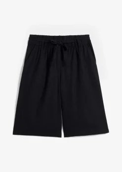 bonprix Bekleidung·Outdoorbekleidung|Bekleidung·Kleider^Legere Bermuda mit Leinen schwarz