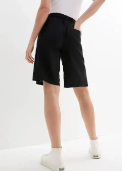 bonprix Bekleidung·Outdoorbekleidung|Bekleidung·Kleider^Legere Bermuda mit Leinen schwarz