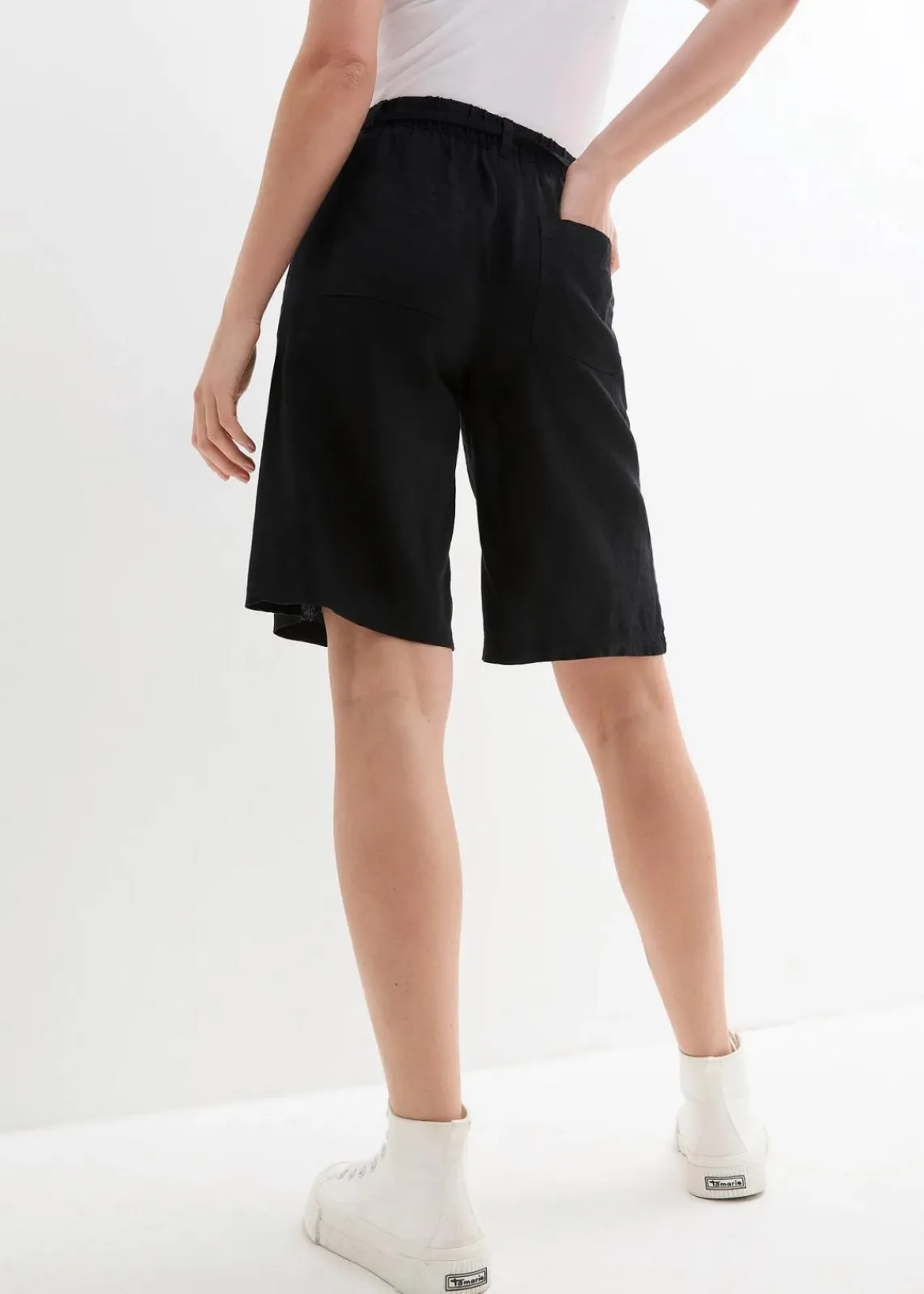 bonprix Bekleidung·Outdoorbekleidung|Bekleidung·Kleider^Legere Bermuda mit Leinen schwarz