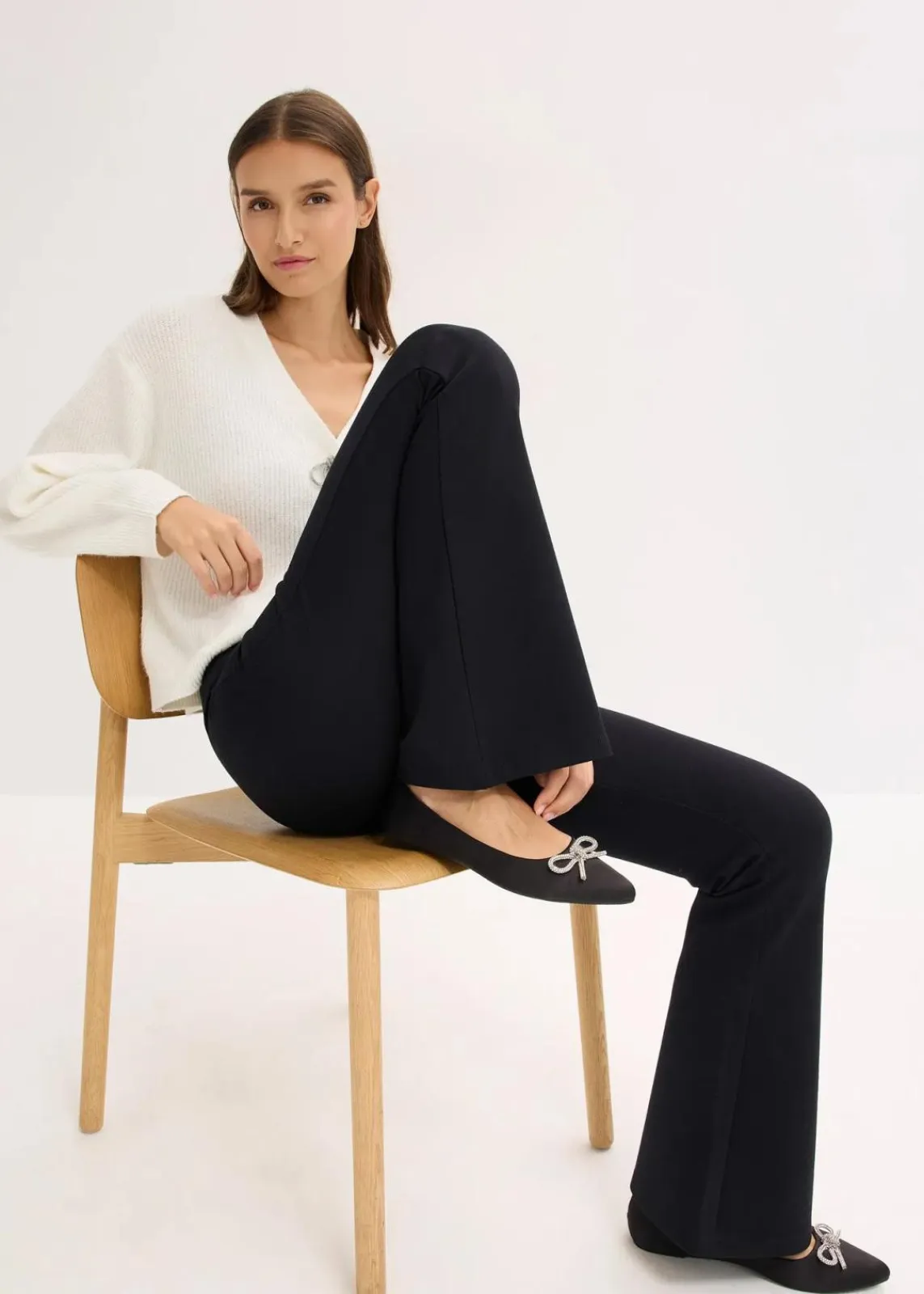 bonprix Bekleidung·Kleider|Hosen^Leggings aus bequemen Punto di Roma schwarz