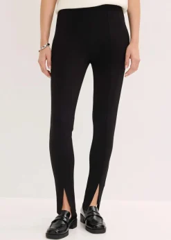 bonprix Bekleidung·Kleider|Nachhaltigere Materialien^Leggings aus bequemen Punto di Roma schwarz