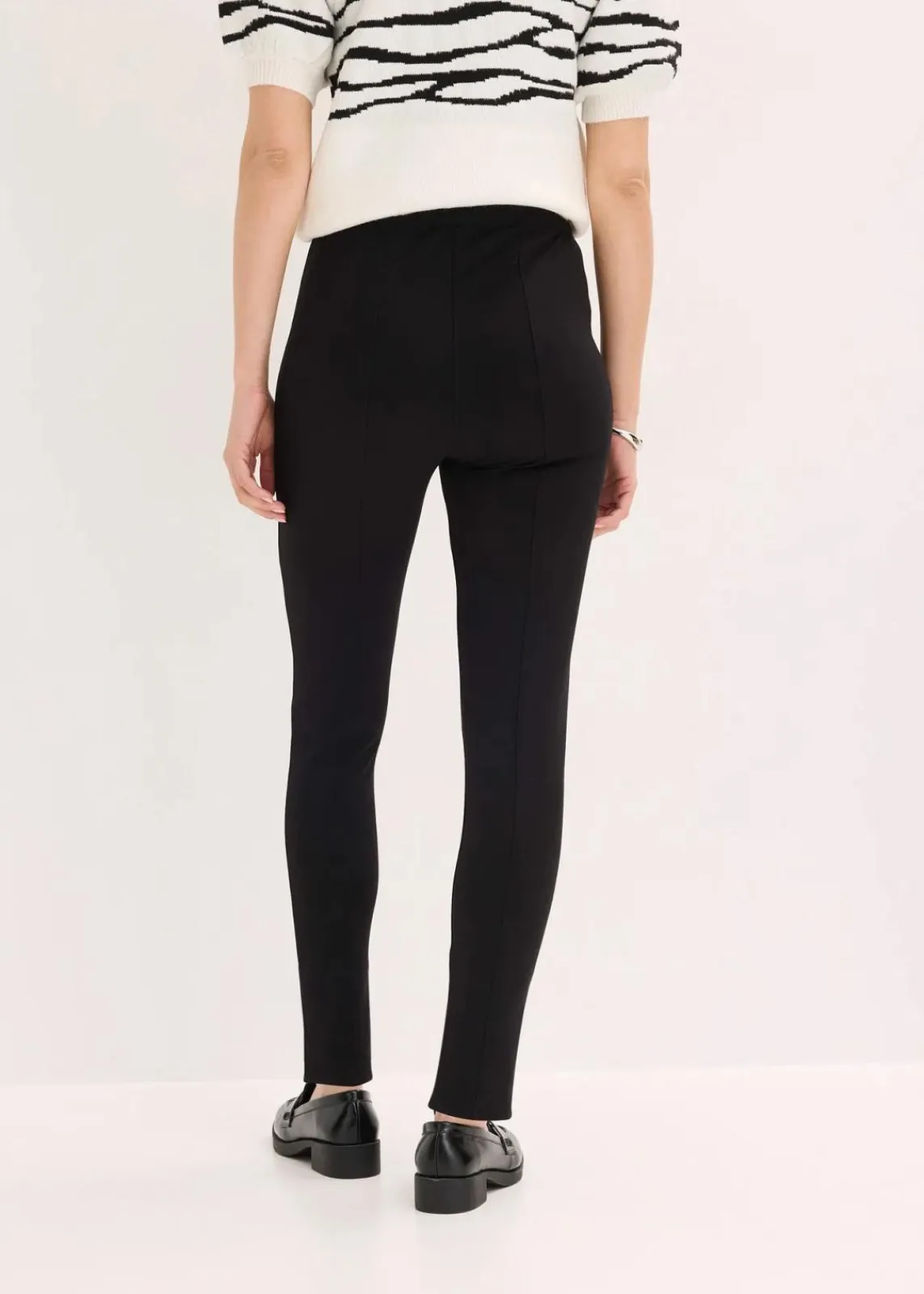 bonprix Bekleidung·Kleider|Nachhaltigere Materialien^Leggings aus bequemen Punto di Roma schwarz