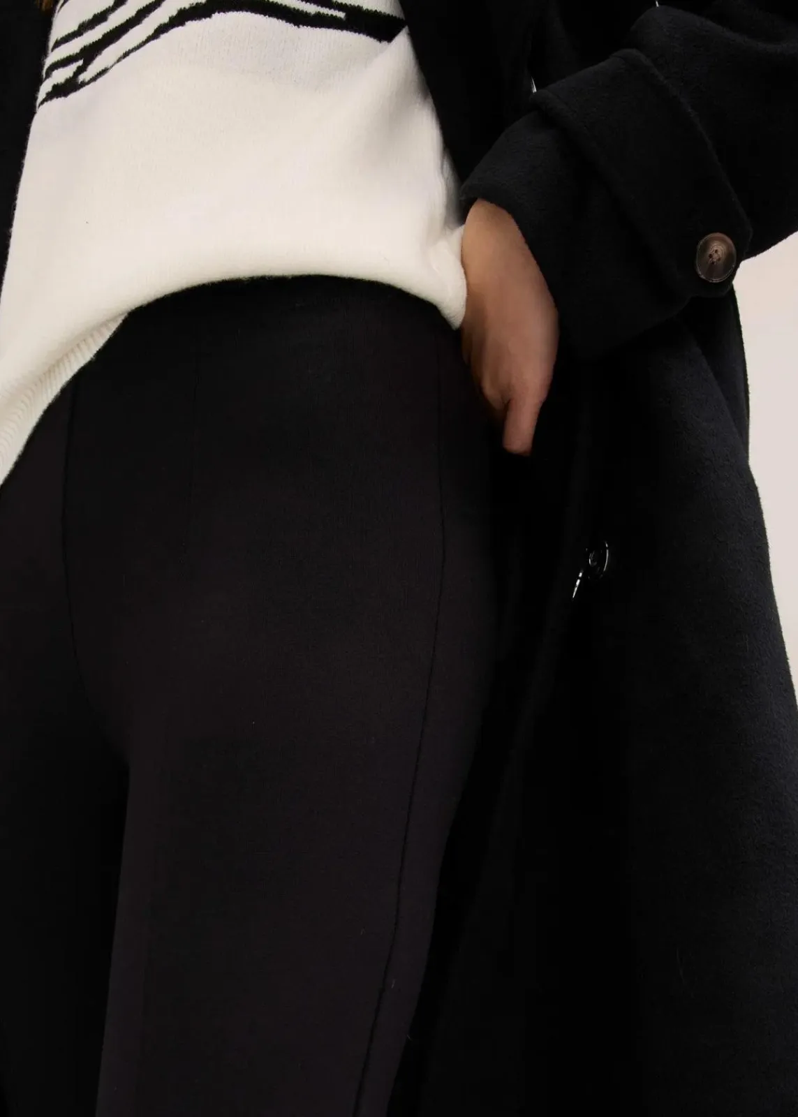 bonprix Bekleidung·Kleider|Nachhaltigere Materialien^Leggings aus bequemen Punto di Roma schwarz