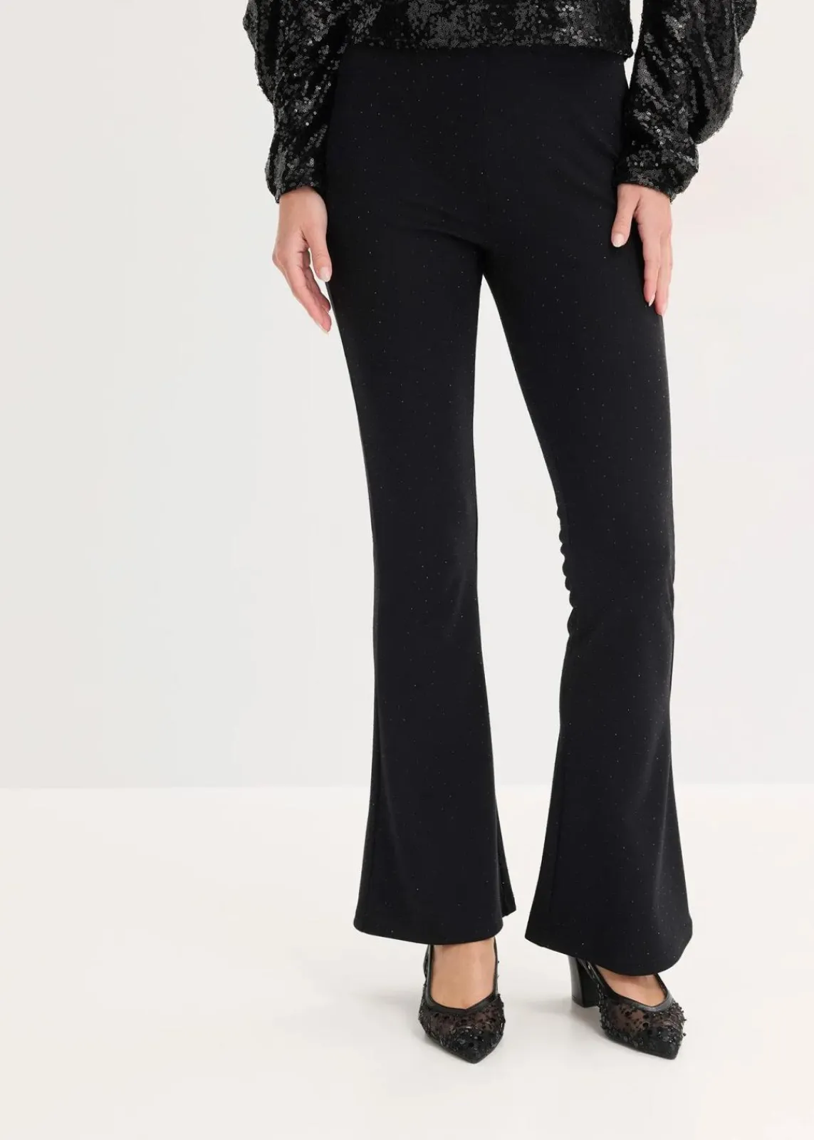 bonprix Bekleidung·Kleider|Nachhaltigere Materialien^Leggings aus bequemen Punto di Roma schwarz