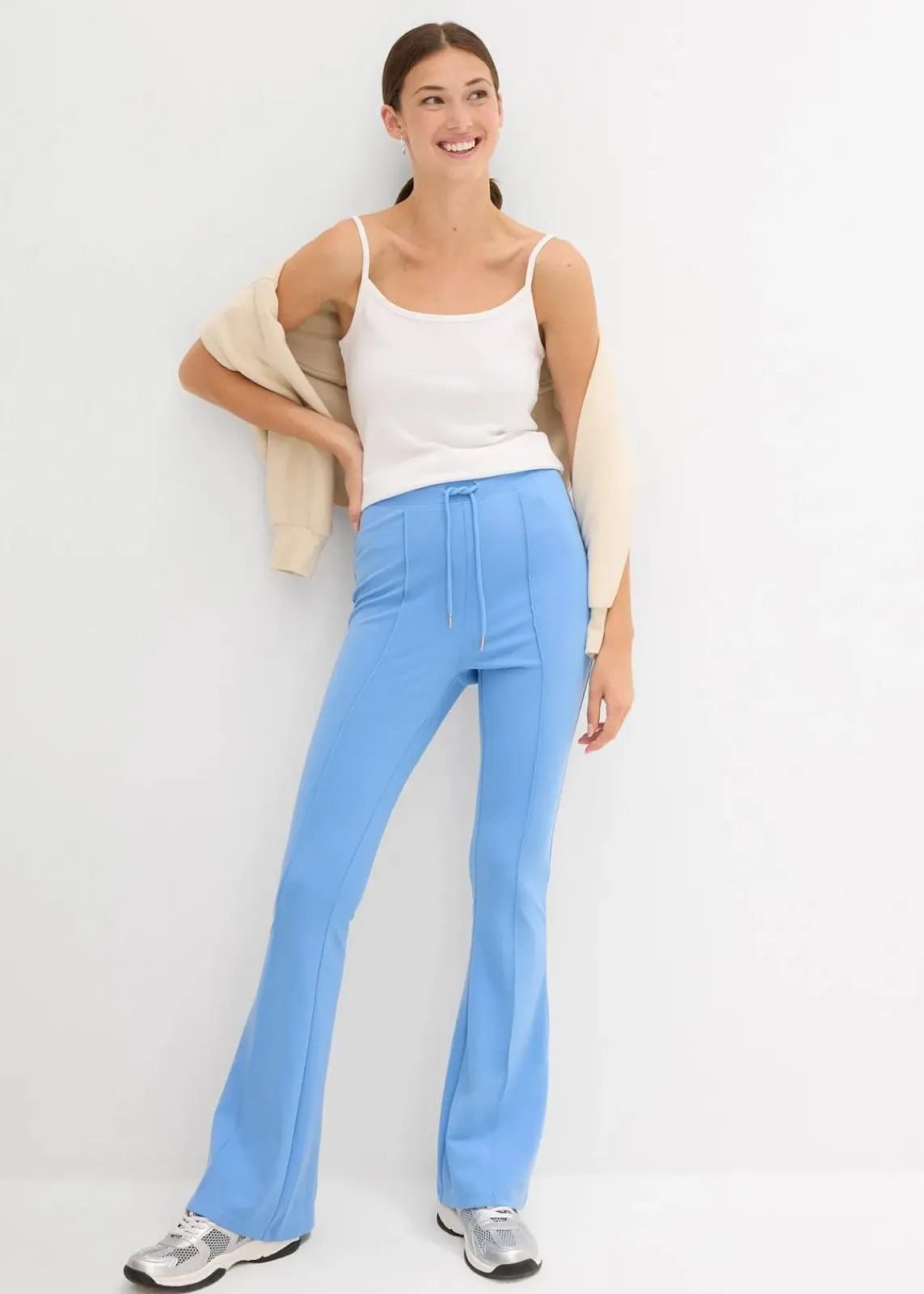 bonprix Bekleidung·Kleider|Nachhaltigere Materialien^Leggings aus Punto di Roma mittelblau