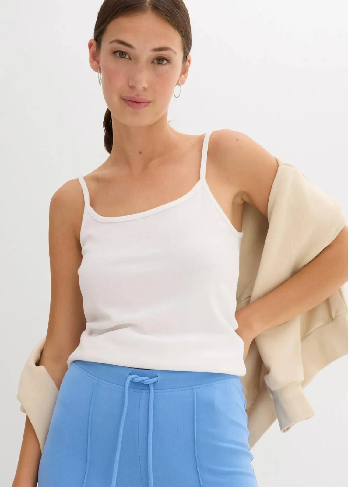 bonprix Bekleidung·Kleider|Nachhaltigere Materialien^Leggings aus Punto di Roma mittelblau