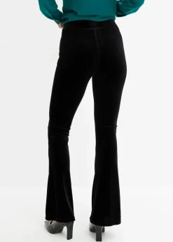 bonprix Hosen^Leggings aus softem Samt schwarz