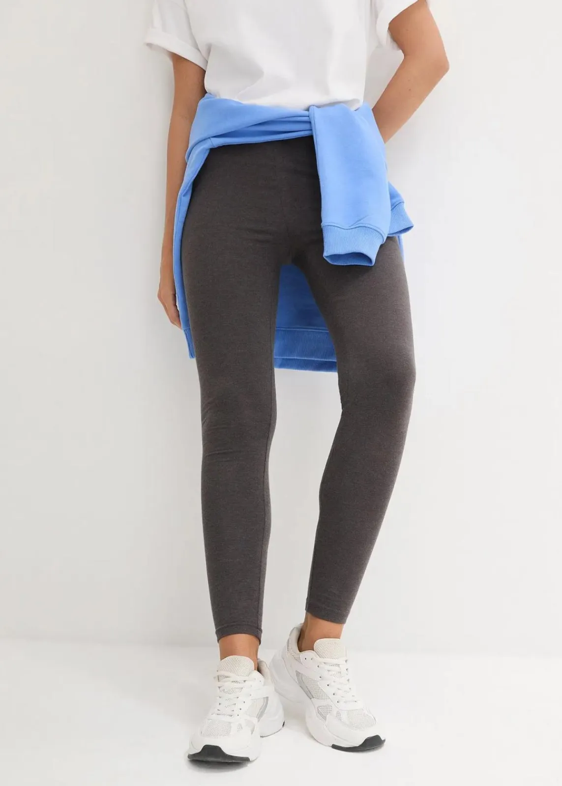bonprix Basics|Bekleidung·Kleider^Leggings (2er-Pack) anthrazit meliert + schwarz