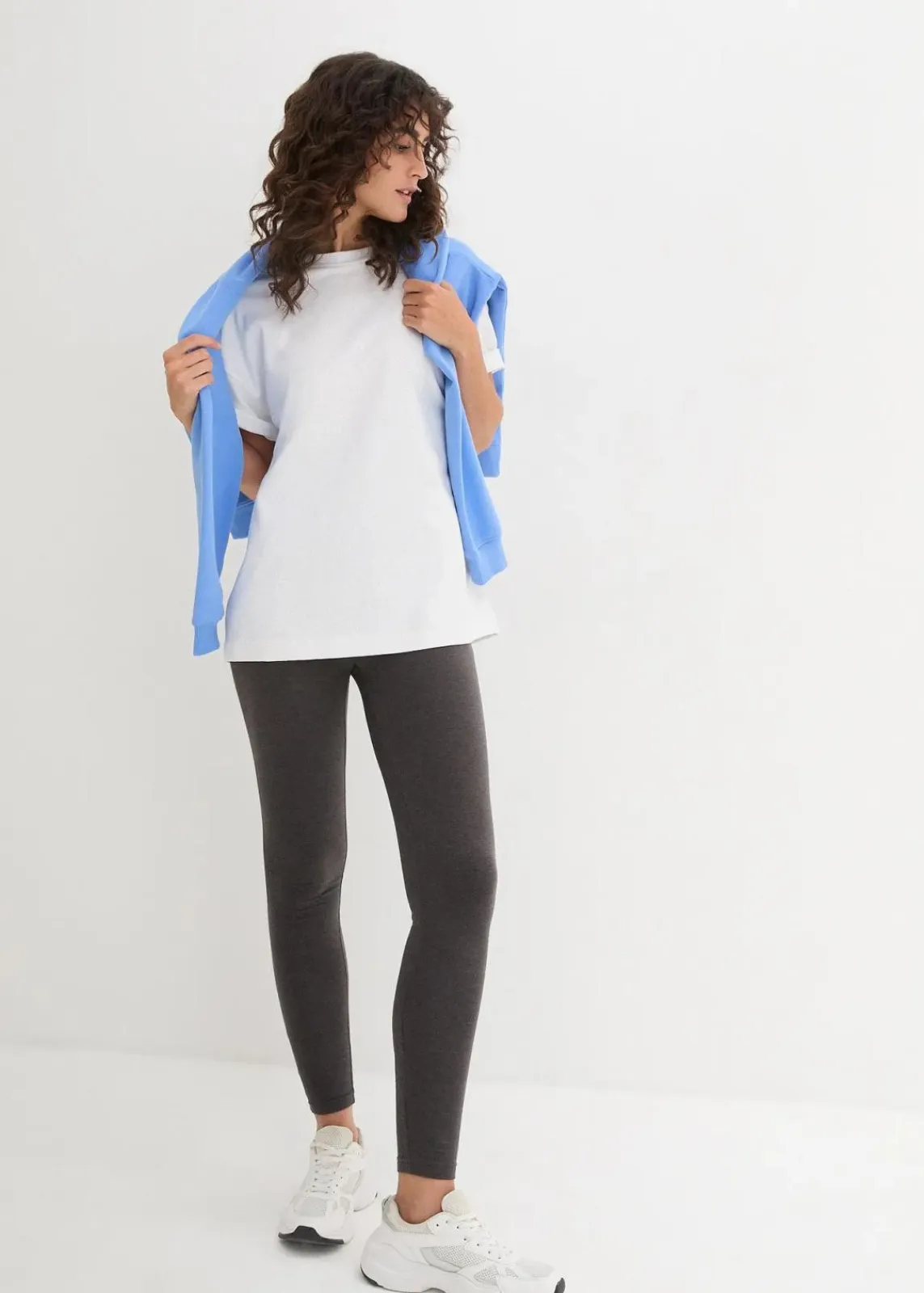 bonprix Basics|Bekleidung·Kleider^Leggings (2er-Pack) anthrazit meliert + schwarz