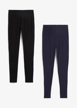 bonprix Basics|Bekleidung·Kleider^Leggings (2er-Pack) dunkelblau + schwarz