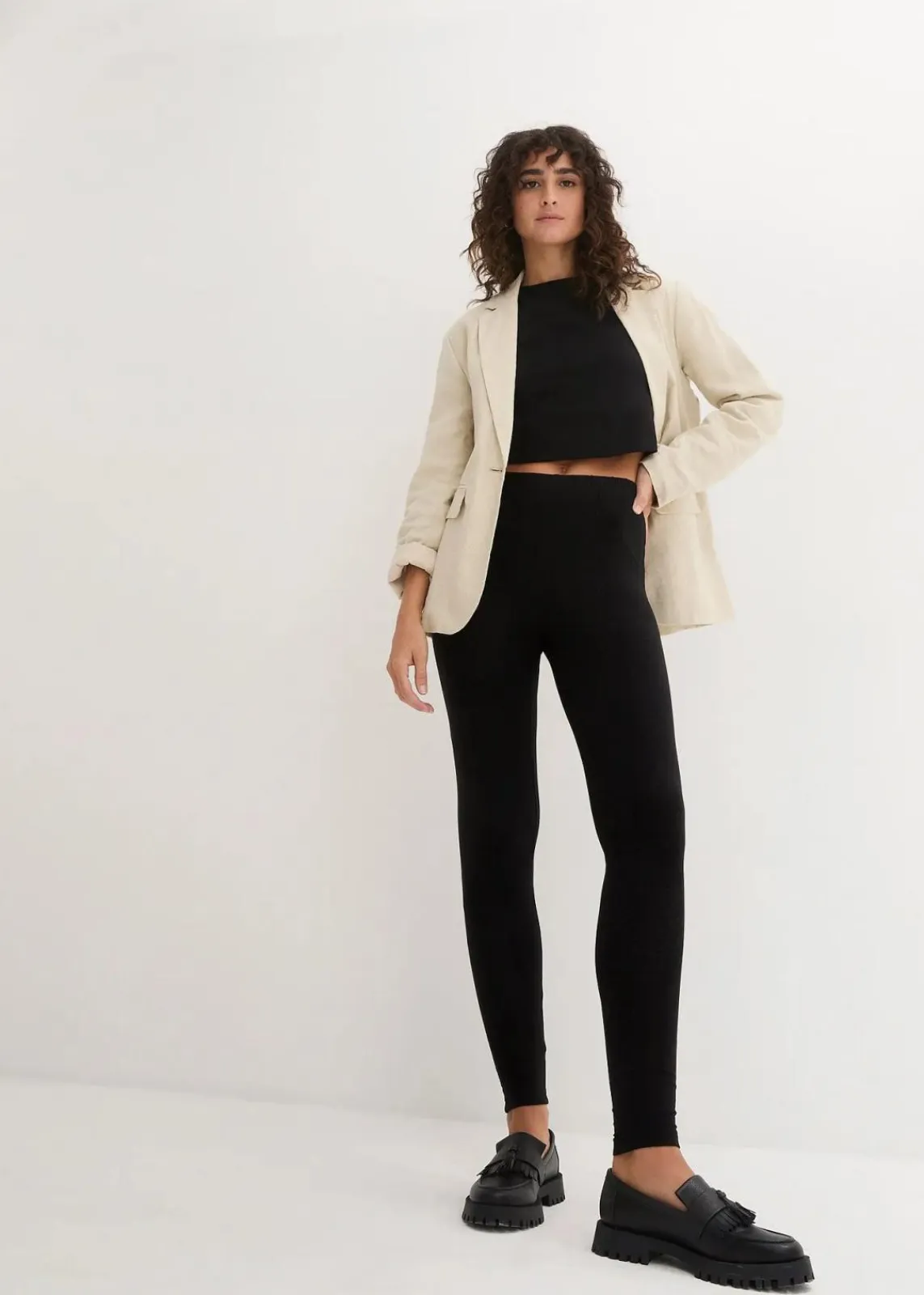 bonprix Basics|Bekleidung·Kleider^Leggings (2er-Pack) dunkelblau + schwarz