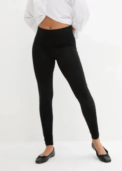 bonprix Bekleidung·Kleider|Hosen^Leggings mit breitem Bequembund schwarz