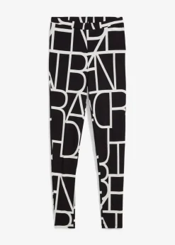 bonprix Bekleidung·Kleider|Hosen^Leggings mit Druck schwarz/weiß bedruckt