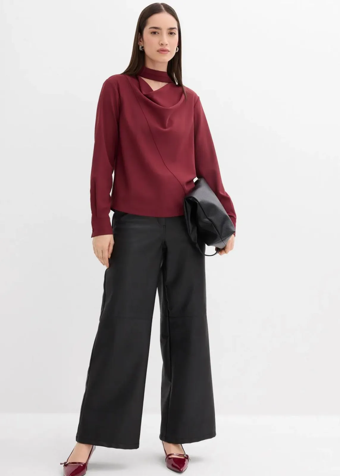 bonprix Blusen & Tuniken|Bekleidung·Jacken & Mäntel^Leicht glänzendes Blusenshirt ahornrot