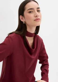 bonprix Blusen & Tuniken|Bekleidung·Jacken & Mäntel^Leicht glänzendes Blusenshirt ahornrot