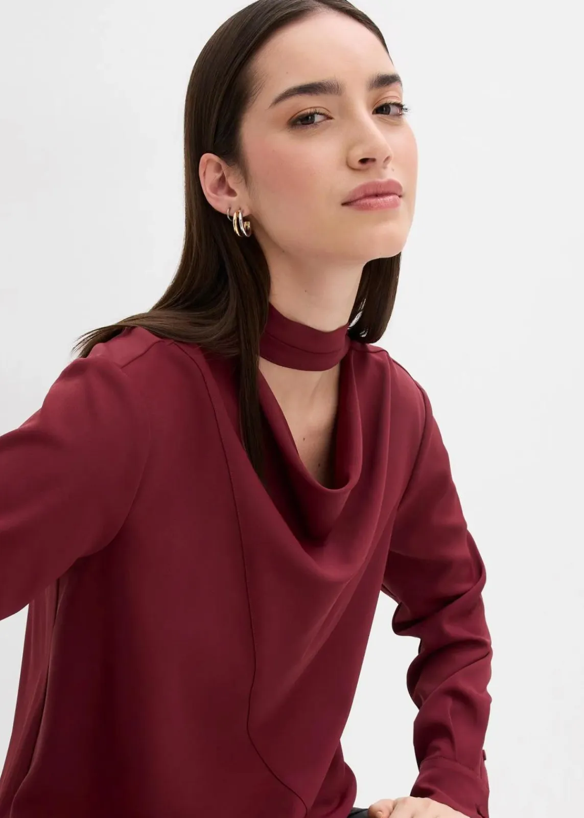 bonprix Blusen & Tuniken|Bekleidung·Jacken & Mäntel^Leicht glänzendes Blusenshirt ahornrot