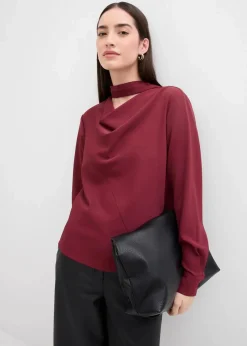 bonprix Blusen & Tuniken|Bekleidung·Jacken & Mäntel^Leicht glänzendes Blusenshirt ahornrot