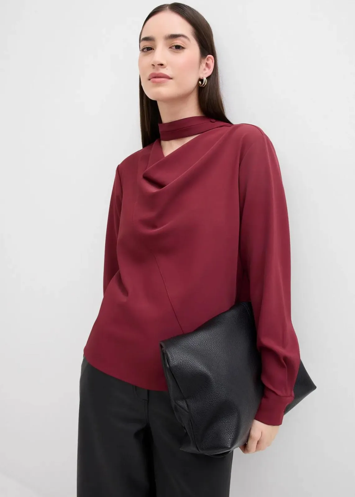 bonprix Blusen & Tuniken|Bekleidung·Jacken & Mäntel^Leicht glänzendes Blusenshirt ahornrot