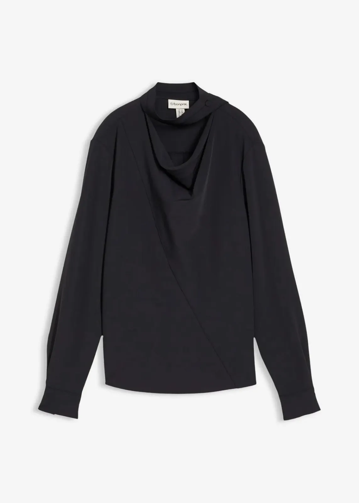 bonprix Bekleidung·Jacken & Mäntel|Blusen & Tuniken^Leicht glänzendes Blusenshirt schwarz