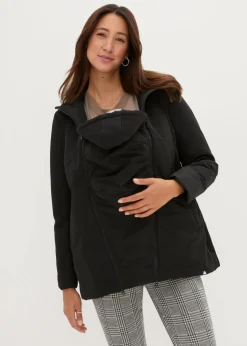 bonprix Bekleidung·Blazer|Umstandsmode^Leicht wattierte 3-in-1 Umstandsfunktionsjacke mit Trageeinsatz schwarz