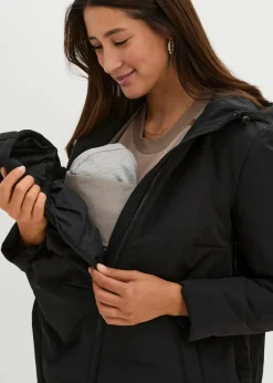 bonprix Bekleidung·Blazer|Umstandsmode^Leicht wattierte 3-in-1 Umstandsfunktionsjacke mit Trageeinsatz schwarz